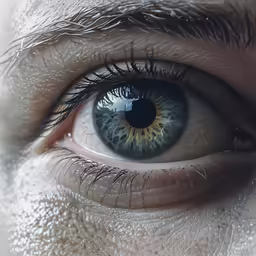 an extreme close up view of an eye showing the iris