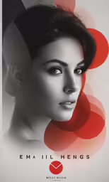 a woman with red and black circles on her head