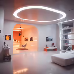 a room that is white has white chairs and furniture