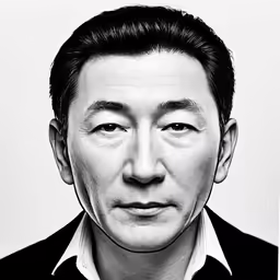 an older man is posing in front of a white background
