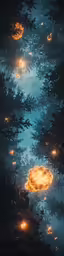 the night lights reflecting on the water are reflected in the water