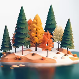 an island with lots of trees on it in the water