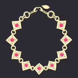 an art nouveau style gold bracelet with enamel stones and an oval red stone
