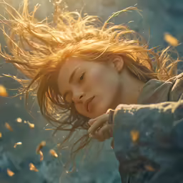 the woman is holding a butterfly on her right hand