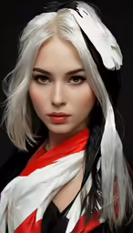 a very cute girl with white hair posing