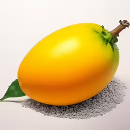 there is a yellow apple on top of gray rock