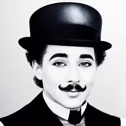an old photo of a man with a mustache and a top hat