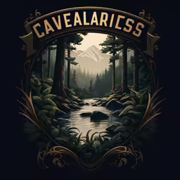 an image of a cavealiness scene with mountains and trees