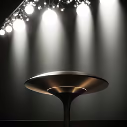 a table that has a bunch of lights in it