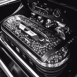 an old fashioned car dashboard with various gauges and buttons