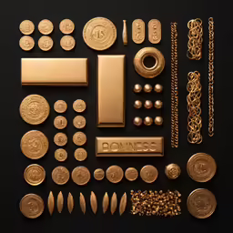 an assortment of gold and pearl jewelry including the words princess