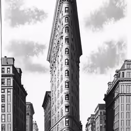 there is an old photo of the flatirope building in new york