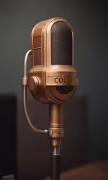 a close - up shot of an old microphone