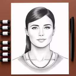 the drawing is being done on a sheet of paper