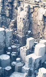 an abstract shot of some containers on a ledge