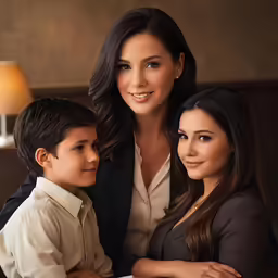 a family is posing for a family portrait