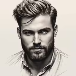 a man with a beard and a shirt on
