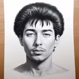 a picture of elvis presley drawn with graphite
