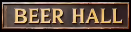 a wood sign that says beer hall