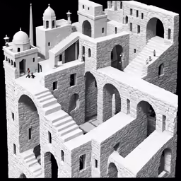 a stylized model of some type of building