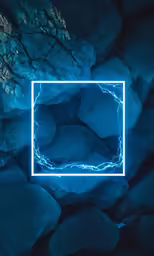 rocks with the bright blue light shining in the middle of it