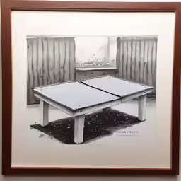 a picture of a table tennis ping pong table with chairs behind it