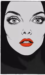 a woman with a red lipstick and black veil
