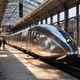 people at a train station and a bullet
