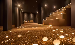 a very nice looking room with many lights