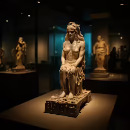 this is an image of statues of women in a museum