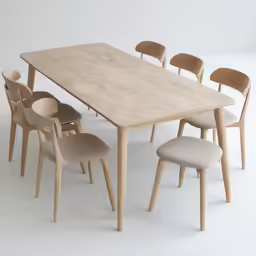 the table with four chairs is made out of wood