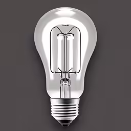 an light bulb is shown with a gray background