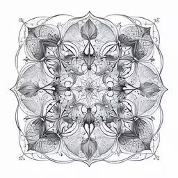 an artistic illustration of leaves, with an ornate design