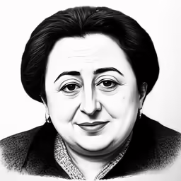 an old woman has eyes that are very large