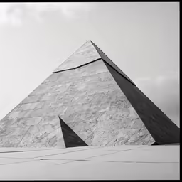 the pyramid of giza is in black and white