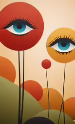 art with an eye and two large eyes