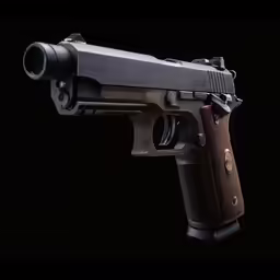 the side view of a small gun on black
