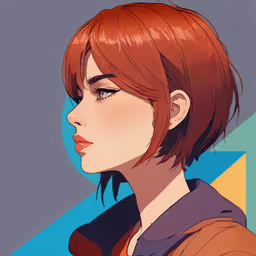 the face and shoulders of an animated girl,a woman