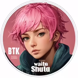 the pink hair on this avatar shows an individual face