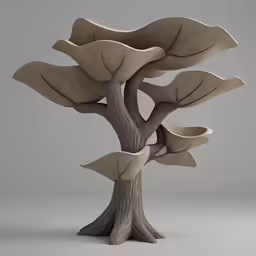 a tree in concrete that has leaves on it
