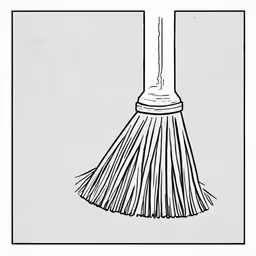 a sweeping brush from an old fashioned newspaper