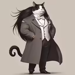 an animal dressed in a suit with a cape