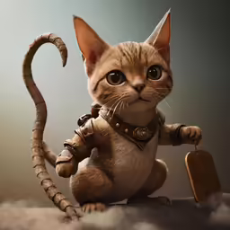 a cat is sitting in the clouds with a suitcase