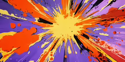 paint splashs in purple and orange and yellow