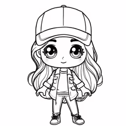 a girl with hat and jeans standing on the ground