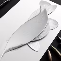 art nouveau cutting board with a leaf pattern in silver