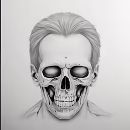 a man with eyes and a half - face skeleton