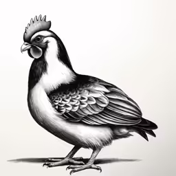 an ink drawing of a bird