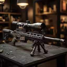 a model gun with a camera attached to it