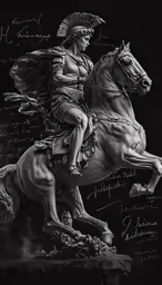 the statue of the equestrian rider is shown